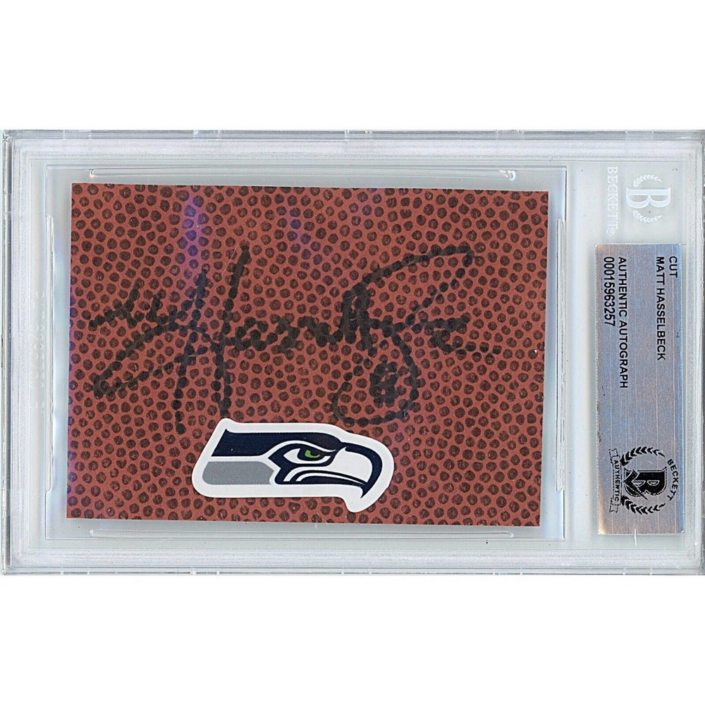 Matt Hasselbeck Signed Seattle Seahawks Football Cut Beckett Authentic Slab COA